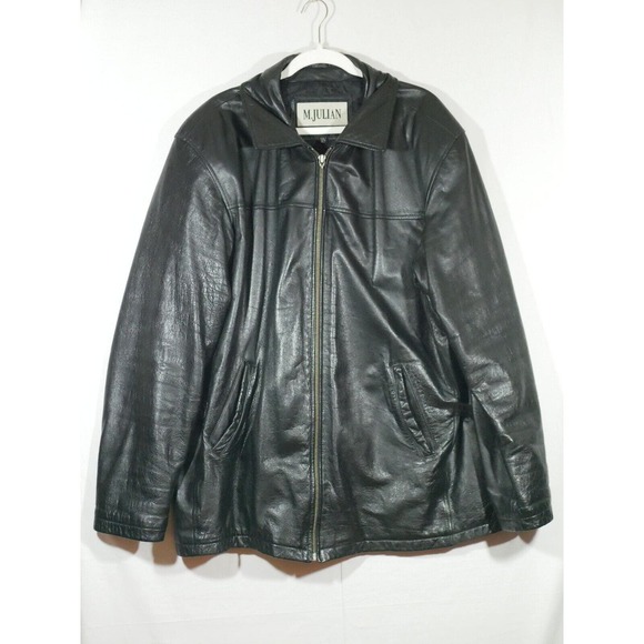 Wilsons Leather M. Julian Mens Jacket Size XLT Black Quilted Interior - Picture 1 of 12